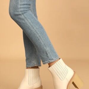 Dolce Vita Cream Heeled Ankle Boots